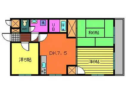 峰沢ハイツ(3DK/3階)の間取り写真