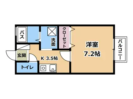 コーポナカムラ(1K/2階)の間取り写真