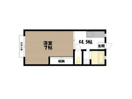 サンハイツ泉が丘(1K/2階)の間取り写真