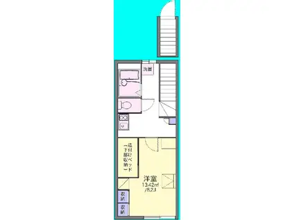弘南鉄道大鰐線 弘前学院大前駅 徒歩44分 2階建 築23年(1K/2階)の間取り写真