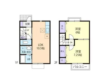 AZUR I(2LDK/1階)の間取り写真