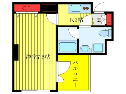 ルフレ赤羽サウス(1K/3階)の間取り写真
