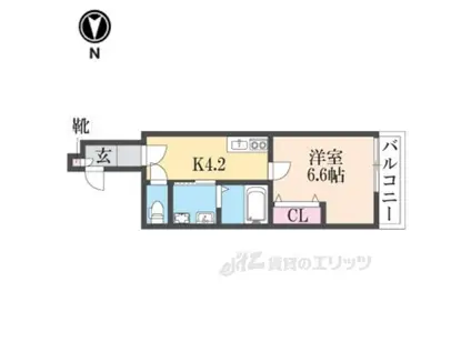 クレアール小泉東1(1K/3階)の間取り写真