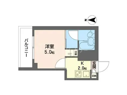 ビスタリエ南花畑(1K/3階)の間取り写真