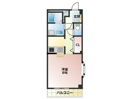 ウイングコート東小田原B(1K/3階)の間取り写真