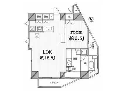 コートモデリア広尾(ワンルーム/6階)の間取り写真