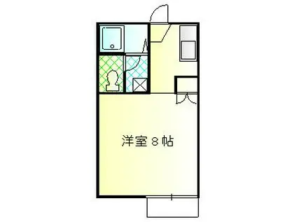 シャルマンハイム(1K/2階)の間取り写真