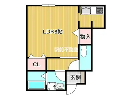 GRAND PRIX MAISON A棟(ワンルーム/1階)の間取り写真