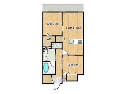 4階建千年ヘーベルメゾン(2LDK/4階)の間取り写真