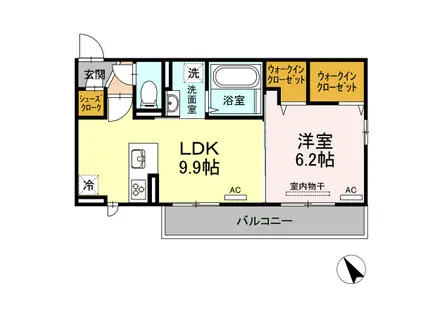 メゾン沖浜(1LDK/1階)の間取り写真