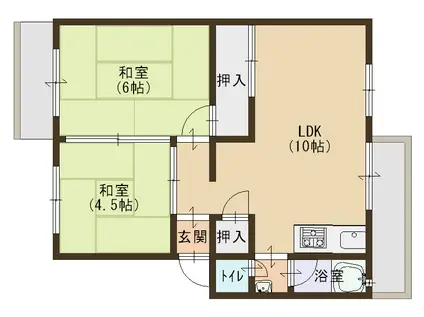 富田林商工会共同1棟(2LDK/4階)の間取り写真