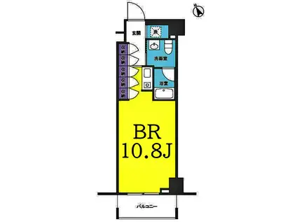 セントラル白楽(ワンルーム/6階)の間取り写真