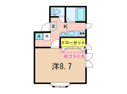 アイビー(1K/2階)の間取り写真