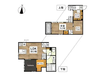 ADC西熊本IBUKI(1LDK/1階)の間取り写真