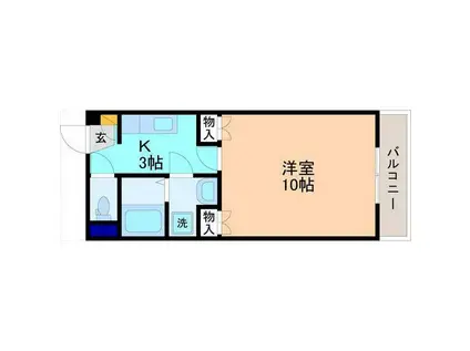 ドリームレバンテ浅野(1K/1階)の間取り写真