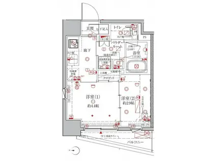 クレイシア森下ステーションサイト(2K/4階)の間取り写真