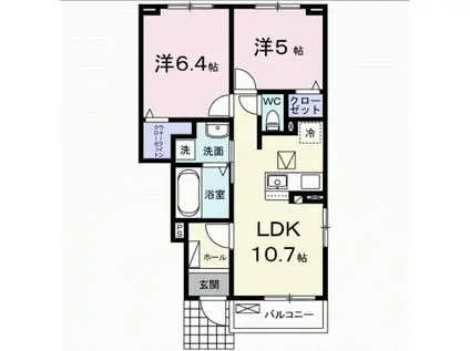 アンシャンテ(2LDK/1階)の間取り写真