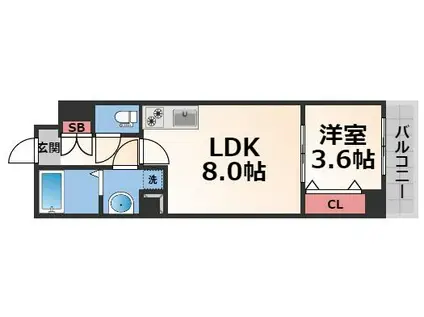 CASA MITO(1LDK/2階)の間取り写真