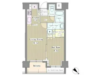 リベルテ月島(1LDK/10階)の間取り写真