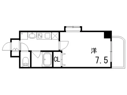 パークビュー王子公園(1K/6階)の間取り写真
