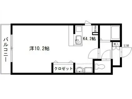 エクシード新町(ワンルーム/4階)の間取り写真