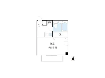 さくら自由が丘マンション(ワンルーム/2階)の間取り写真