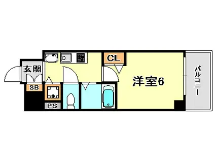 プレサンス神戸西スパークリング(ワンルーム/9階)の間取り写真