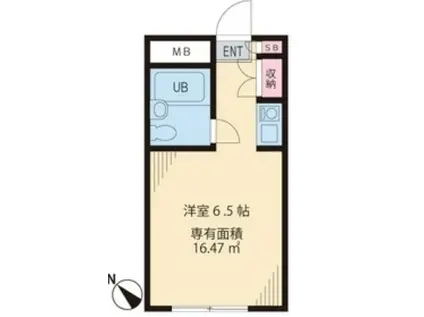 パークハイム吉祥寺(ワンルーム/2階)の間取り写真