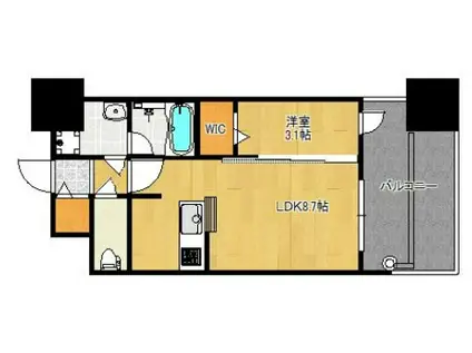 グランフォーレ千早マークスクエアイーストウイング(1LDK/8階)の間取り写真