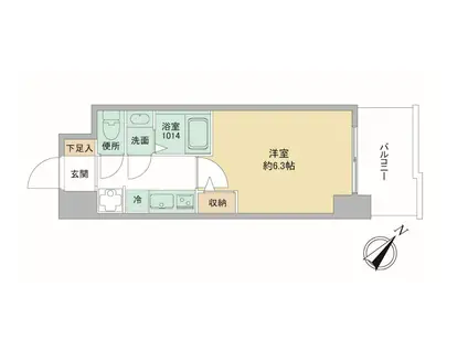 セレニテ神戸西エクラ(1K/8階)の間取り写真