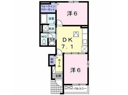マイネ ファミーリエ II(2DK/1階)の間取り写真