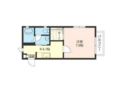 カーサリベルタ(1K/2階)の間取り写真