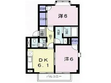 コータコートI(2DK/1階)の間取り写真