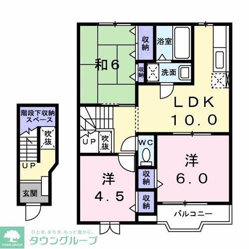 ヴァンデールA(3LDK/2階)の間取り写真