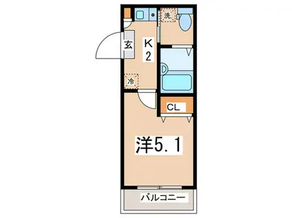 メルディア瀬谷(1K/2階)の間取り写真