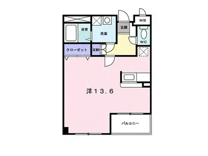 カーサ・エスポワール(ワンルーム/3階)の間取り写真