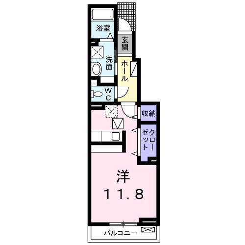 グラッツェ(ワンルーム/1階)の間取り写真