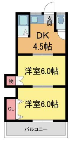 第二宝来マンション(2DK/2階)の間取り写真