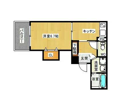 フレックス山本駅前ビル(1K/3階)の間取り写真