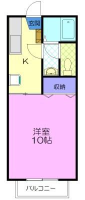 サンみゆき1号棟(1K/1階)の間取り写真