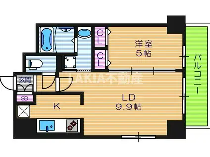サンセリテ至誠会松崎町(1LDK/7階)の間取り写真
