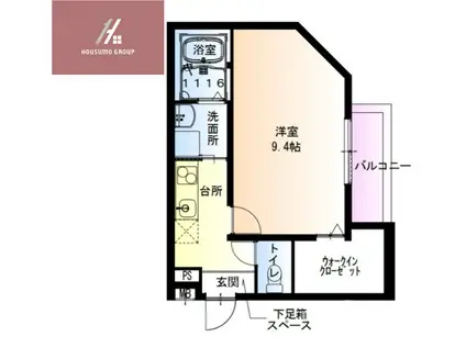 フジパレス花園中央公園南II番館(1K/3階)の間取り写真