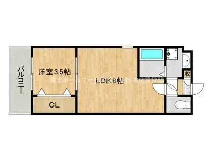 ジーメゾン東浅香山リヴィエル(1LDK/2階)の間取り写真