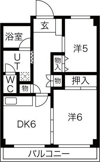 アーバンレジデンス吹上(2DK/4階)の間取り写真