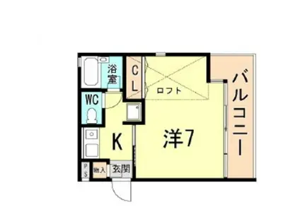 リアンジェ夙川(1K/3階)の間取り写真