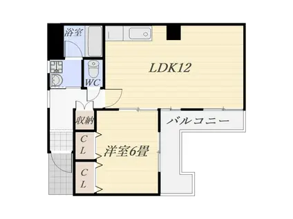 アーバンシャトー加治屋(1LDK/5階)の間取り写真