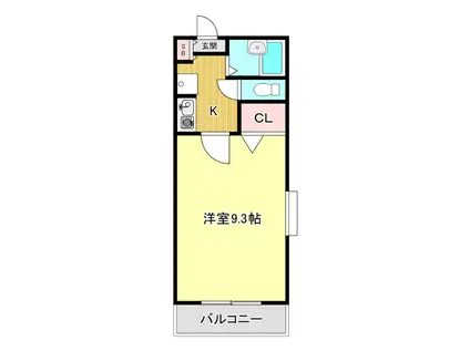 ライズ島崎II(1K/3階)の間取り写真