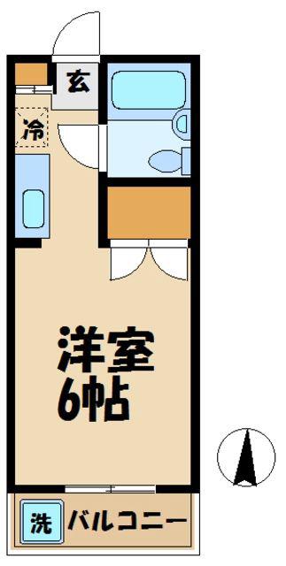 ひまわりハイム(1K/2階)の間取り写真