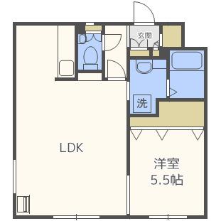プレステージ知事公館(1LDK/1階)の間取り写真