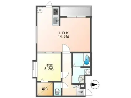 RASHAN国立(1LDK/1階)の間取り写真